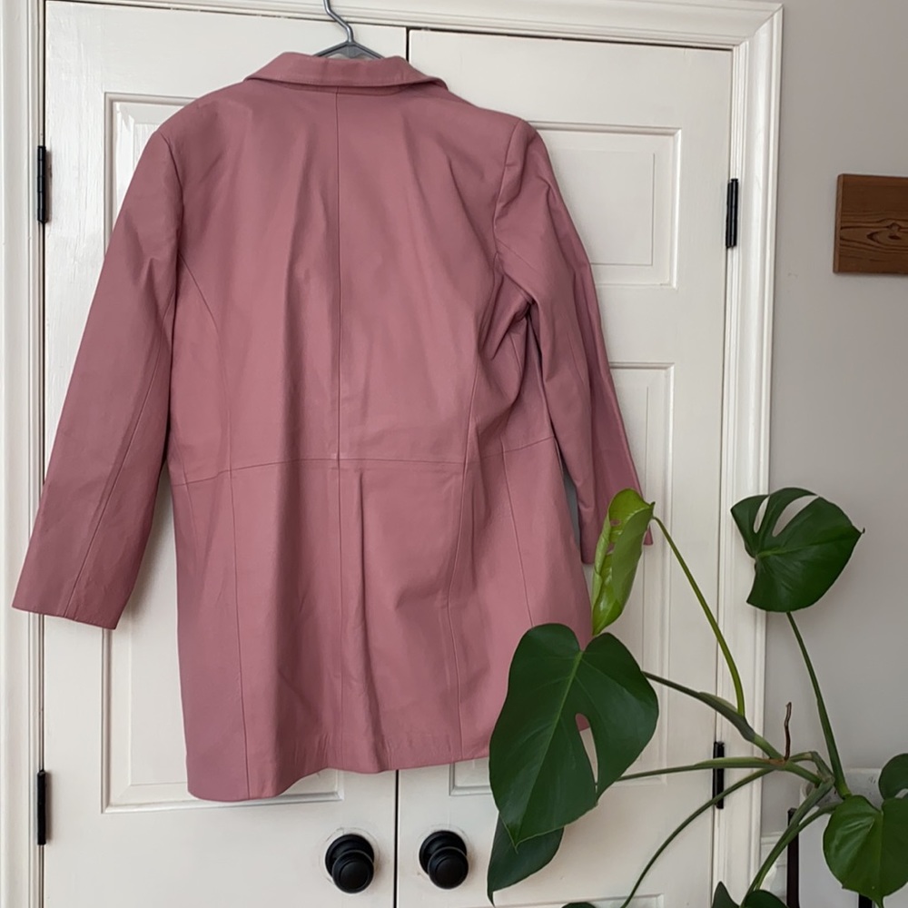 OOAK mauve lavender suit in leather by Venezia - Picture 5 of 12